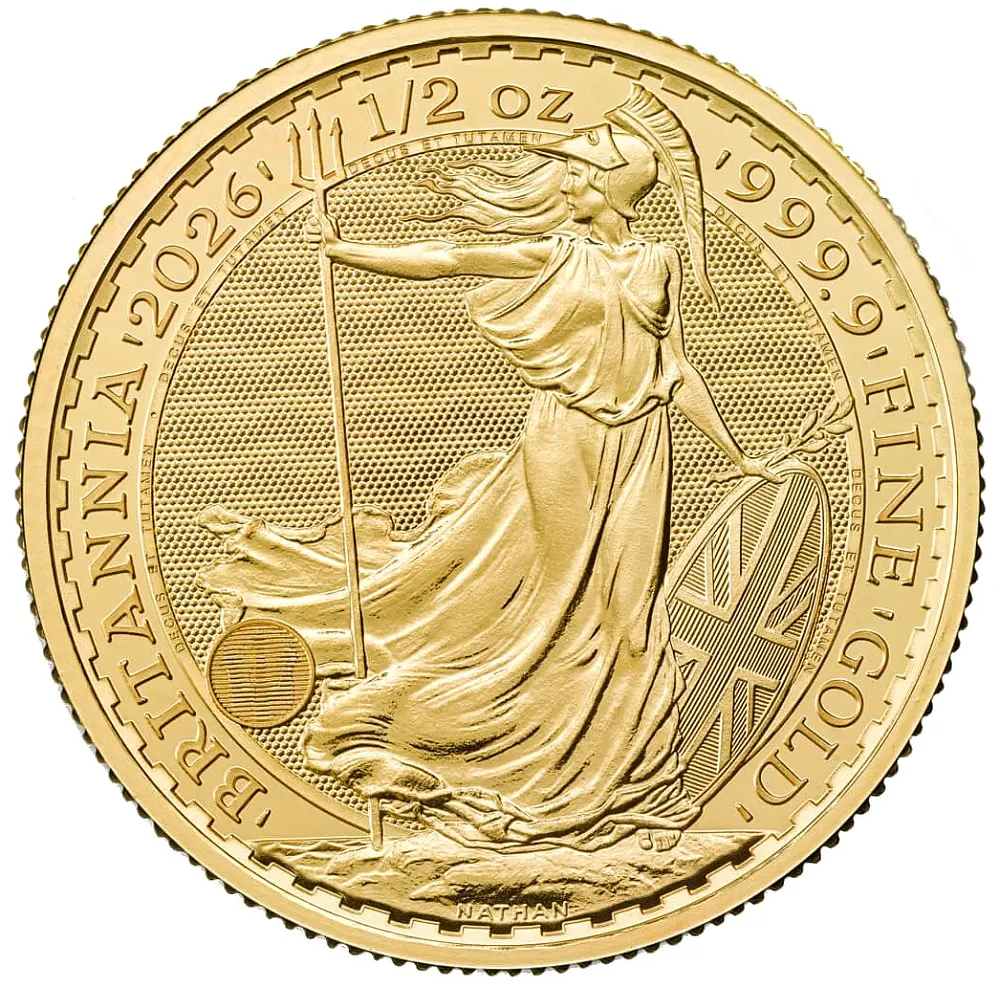 2026 Britannia 1/2oz Gold Bullion Coin Reverse