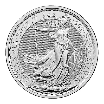 2027 Britannia 1oz Silver Bullion Coin Reverse